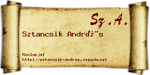 Sztancsik András névjegykártya