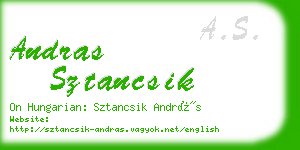 andras sztancsik business card
